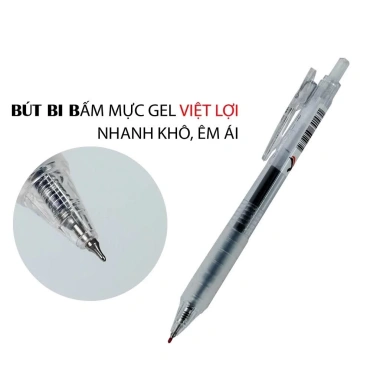 Bút bi mực gel VIỆT LỢI VLA8 - Tay cầm êm, mực nhanh khô, ruột thay thế xanh, đen, đỏ, chỉ 31.100₫