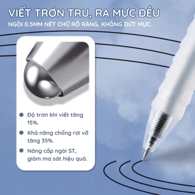 Bút bi xanh đen đỏ ngòi 0.5mm, set 10/20/30 bút gel mực nhanh khô cho học sinh 4 Bút bi xanh đen đỏ ngòi 0.5mm, set 10/20/30 bút gel mực nhanh khô cho học sinh 4
