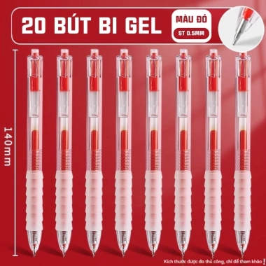 Bút bi xanh đen đỏ ngòi 0.5mm, set 10/20/30 bút gel mực nhanh khô cho học sinh 9 Bút bi xanh đen đỏ ngòi 0.5mm, set 10/20/30 bút gel mực nhanh khô cho học sinh 9