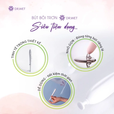 Bút Bôi Trơn Dr.Wet Dưỡng Ẩm Giảm Ma Sát 5 Cái - Giá ưu đãi 190.000 VNĐ Shop Uni Baby