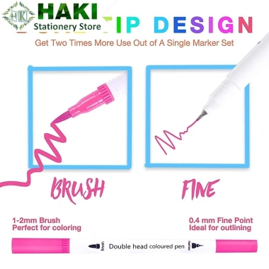 Bút brush 2 đầu HAKI bộ 12 cây viết, bút dạ màu marker B48 - Giá chỉ 58.999₫ 5