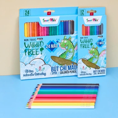 Bút chì màu Smartkids SK-CP04 woodfree 12 màu tươi sáng cho bé 6-12 tuổi - giá 18.600đ 7