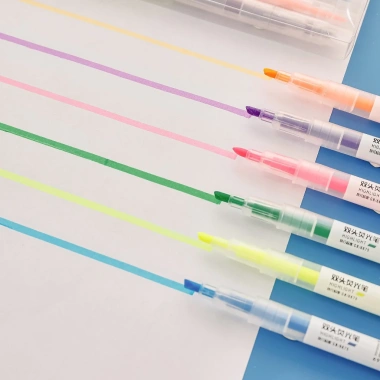 Bút Dạ Quang 2 Đầu 2 Màu – Viết Êm, Không Lem, Pastel 3 Cây/6 Cây, Giá 10.000đ