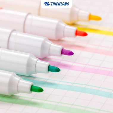 Bút dạ quang 2 đầu 5 màu Pastel Thiên Long Pazto HL-016 - Không để lại vết photocopy, không lem chữ, giá chỉ 20.000₫ 5