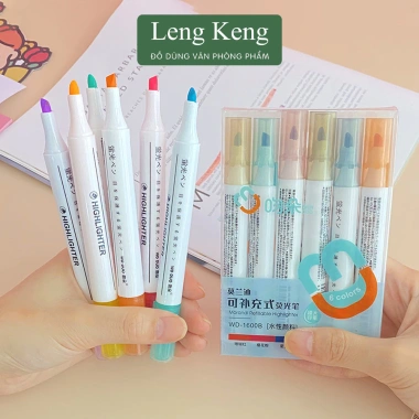 Bút dạ quang 6 màu pastel - Highlight văn phòng, đánh dấu nhớ dòng, chỉ 31.900đ 6