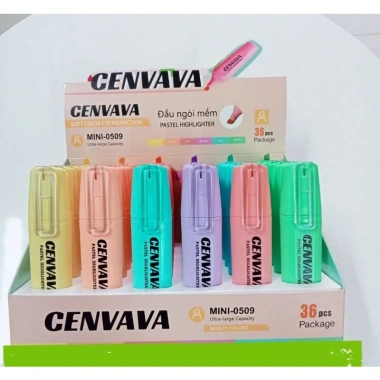 Bút dạ quang Cenvava Highlight pastel 509 - 1 cây, giá 12.500 VND, màu nhẹ, viết mịn