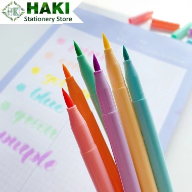 Bút dạ quang HAKI 6 màu B12 ngòi brush viết calligraphy dễ thương - Giá 6.044 VND 7 Bút dạ quang HAKI 6 màu B12 ngòi brush viết calligraphy dễ thương - Giá 6.044 VND 7