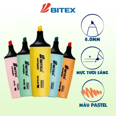 Bút Dạ Quang Highlight Bitex HL05 Ngòi Dẹt Màu Pastel Nhanh Khô - Giá 7.999₫ Giảm Đến 20% 3