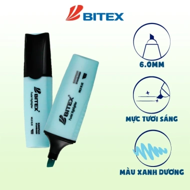 Bút dạ quang highlight Bitex HL05 Pastel nhiều màu - Giá 9.900 VND, giảm 20%
