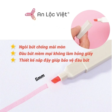 Bút dạ quang Highlight CY-505 CY-508 6 cây - Pastel xinh, tặng sticker, chỉ 33.700₫ 5