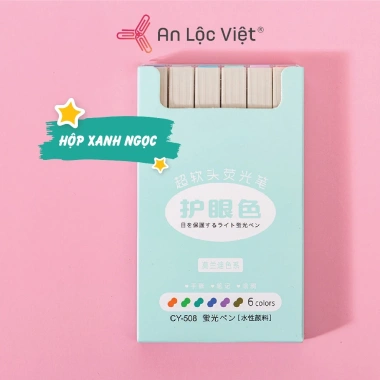 Bút dạ quang Highlight CY-505 CY-508 6 cây - Pastel xinh, tặng sticker, chỉ 33.700₫ 7