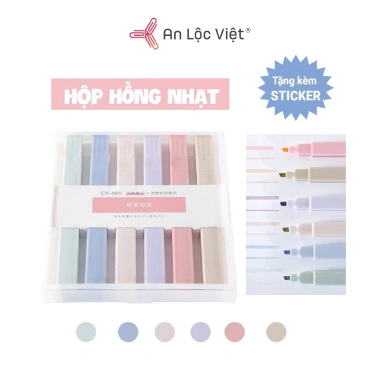 Bút dạ quang Highlight CY-505 CY-508 6 cây - Pastel xinh, tặng sticker, chỉ 33.700₫ 8