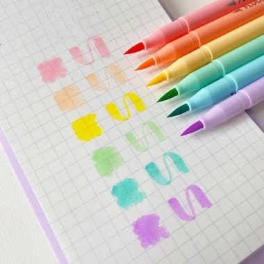 Bút dạ quang ngòi brush calligraphy 6 màu dễ thương - Giá chỉ 20.000₫, giảm từ 24.200₫