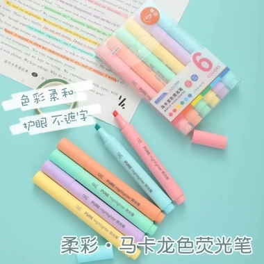 Bút dạ quang ngòi brush calligraphy 6 màu dễ thương - Giá chỉ 20.000₫, giảm từ 24.200₫