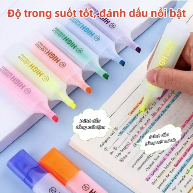 Bút dạ quang nhiều màu khô nhanh macaron doodle dùng cho sổ tay - Giá 7.510 VND 2