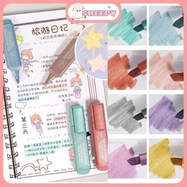 Bút Dạ Quang Pastel Highlight - Marker Nhiều Màu SHEEPY, Giá 6.000 VND giảm 1.620 6
