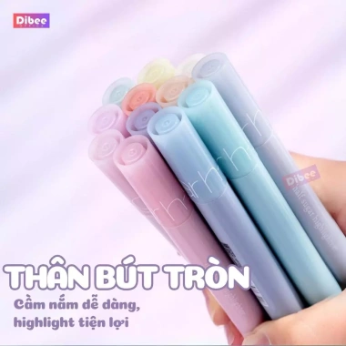 Bút đánh dấu highlight DiBee 12 màu dạ quang cho học sinh, văn phòng, giá 30,999 2