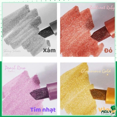 Bút đánh dấu mực lấp lánh pastel HI18 khổ lớn Nhũ ánh kim giá chỉ 18.400₫ 4
