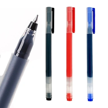 Bút Gel 0.5mm Dung Tích Cao 1/10Pc Đen/Xanh/Đỏ Refillless Học Sinh Văn Phòng