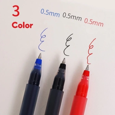 Bút Gel 0.5mm Dung Tích Cao 1/10Pc Đen/Xanh/Đỏ Refillless Học Sinh Văn Phòng