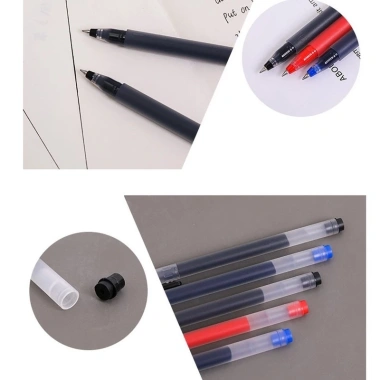 Bút Gel 0.5mm Dung Tích Cao 1/10Pc Đen/Xanh/Đỏ Refillless Học Sinh Văn Phòng