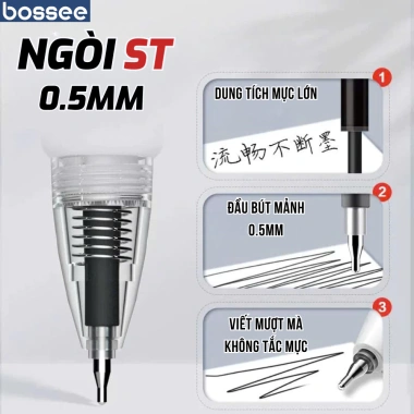 Bút Gel 0.5mm Set 5/10 Viết Nhanh Khô Mượt Mà - 3 Màu Đen Xanh Đỏ, Giá 10.000đ 4