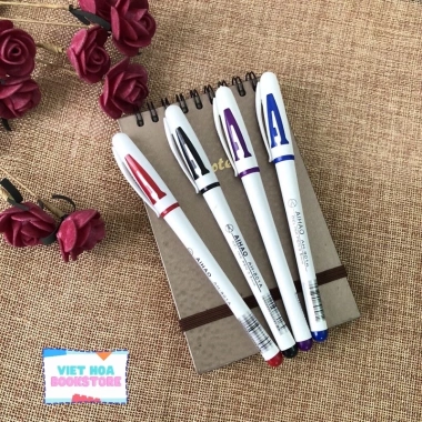 Bút Gel AIHAO 48 cây cốc mực nước chữ A: Viết êm, trơn, không tắc, chính hãng 124k