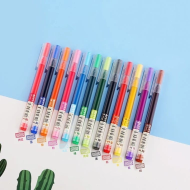 Bút gel AODEMEI D1.006 mực nước 12 màu, ngòi 0.5mm liền thân - Siêu nhiều mực, 10.000 VND