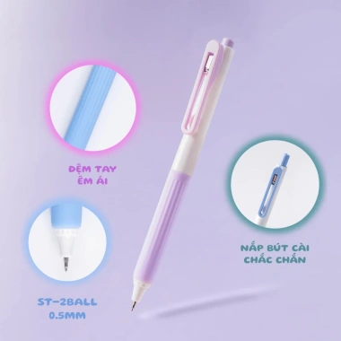 Bút Gel Bấm 0.5mm CLASSMATE GP113/GP114 mực xanh đen tím - Giá 9.000 VNĐ