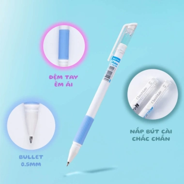 Bút Gel Bấm 0.5mm CLASSMATE GP113/GP114 mực xanh đen tím - Giá 9.000 VNĐ