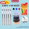 Bút Gel Bấm Basic DecorMe 0.5mm - Mực Đen Xanh Đỏ, Khô Nhanh, Viết Trơn, Giá 17.900₫