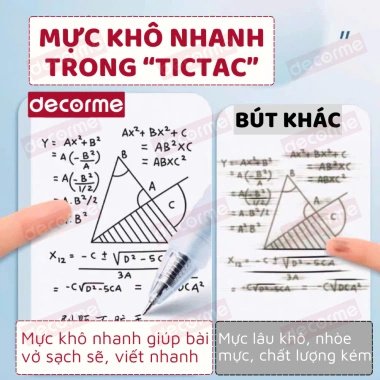 Bút Gel Bấm Basic DecorMe 0.5mm - Mực Đen Xanh Đỏ, Khô Nhanh, Viết Trơn, Giá 17.900₫ 6