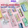 Bút gel bấm hoạt hình mực đen viết êm, họa tiết cute đáng yêu - Giá 9.000 VND, phù hợp học sinh và văn phòng