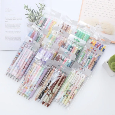 Bút gel bấm hoạt hình mực đen viết êm, họa tiết cute đáng yêu - Giá 9.000 VND, phù hợp học sinh và văn phòng 2