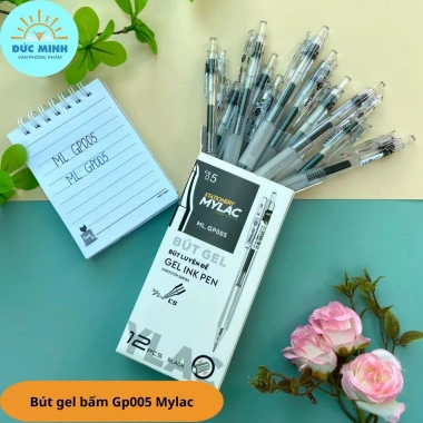 Bút gel bấm luyện đề Mylac GP005 đệm êm tay, viết trơn, ruột thay thế, 30.400₫