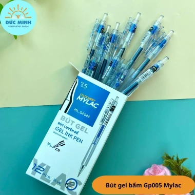 Bút gel bấm luyện đề Mylac GP005 đệm êm tay, viết trơn, ruột thay thế, 30.400₫