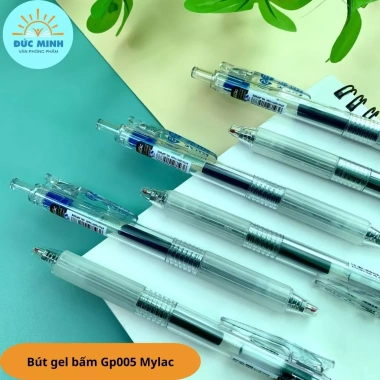 Bút gel bấm luyện đề Mylac GP005 đệm êm tay, viết trơn, ruột thay thế, 30.400₫