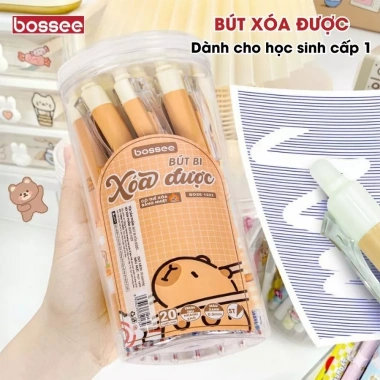 Bút Gel Bấm Mực Xanh Tím 0.5mm - Tẩy Xóa Được, Hộp 20 Bút, Viết Êm Nét Đẹp cho Học Sinh Tiểu Học - 35.000 VND 2