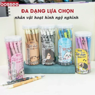 Bút Gel Bấm Mực Xanh Tím 0.5mm - Tẩy Xóa Được, Hộp 20 Bút, Viết Êm Nét Đẹp cho Học Sinh Tiểu Học - 35.000 VND 3