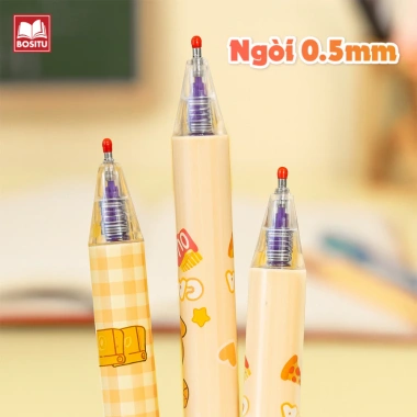 Bút Gel Bấm Mực Xanh Tím 0.5mm - Tẩy Xóa Được, Hộp 20 Bút, Viết Êm Nét Đẹp cho Học Sinh Tiểu Học - 35.000 VND 6