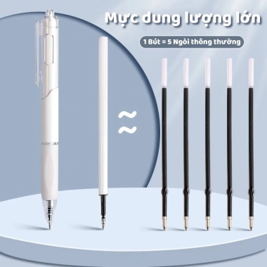Bút gel bấm ngòi đen 0.5mm set 10 bút bi - Viết êm, thiết kế gọn đẹp, giá ưu đãi 36.500₫