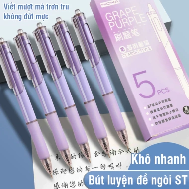 Bút gel bấm ngòi đen 0.5mm set 10 bút bi - Viết êm, thiết kế gọn đẹp, giá ưu đãi 36.500₫