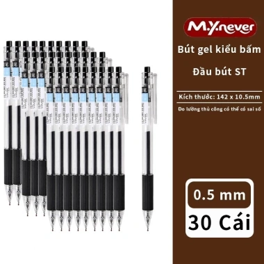 Bút gel bấm siêu rẻ 30 cây ba màu M.Y, nét 0.5mm mượt, giá 15.500đ - Phù hợp học sinh