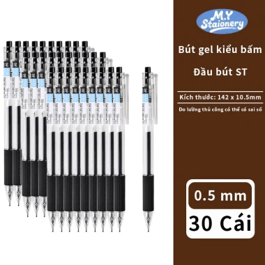 Bút gel bấm siêu rẻ 30 cây ba màu M.Y, nét 0.5mm mượt, giá 15.500đ - Phù hợp học sinh