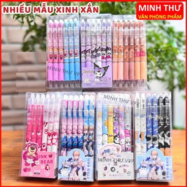 Bút Gel Bấm Tẩy Xóa Được Ngòi 0.5mm Mực Xanh Tím - Giá 25.000, Xóa Nhanh 3