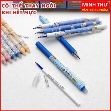 Bút Gel Bấm Tẩy Xóa Được Ngòi 0.5mm Mực Xanh Tím - Giá 25.000, Xóa Nhanh 7