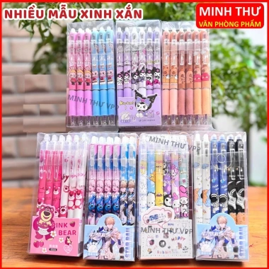 Bút Gel Bấm Tẩy Xóa Được Ngòi 0.5mm Mực Xanh Tím - Giá 25.000, Xóa Nhanh 10