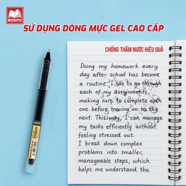 Bút Gel Bossee Ngòi Kim 0.5mm Hộp 20 Nước Nhanh Khô 3 Màu Đen Xanh Đỏ Mực Đều Không Thấm 59.000đ