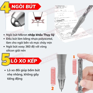 Bút gel công thái học M67 DecorMe - Ngòi 360° đàn hồi, giảm áp lực 5x, viết êm nhẹ, chỉ 54.700 VND 5