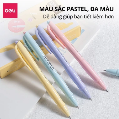 Bút Gel Deli 0.5mm Màu Pastel Có Đệm Tay Viết Trơn Tru, Nhanh Khô, Dễ Thương cho Học Sinh và Sinh Viên, Giá 20.000đ 5 Bút Gel Deli 0.5mm Màu Pastel Có Đệm Tay Viết Trơn Tru, Nhanh Khô, Dễ Thương cho Học Sinh và Sinh Viên, Giá 20.000đ 5